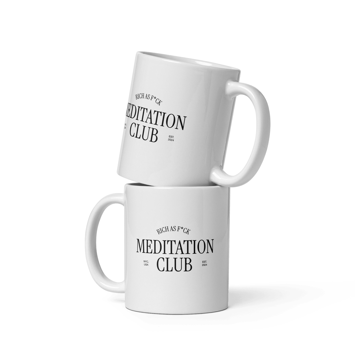 'RICH-AF Meditation Club' Ceramic Coffee Mug