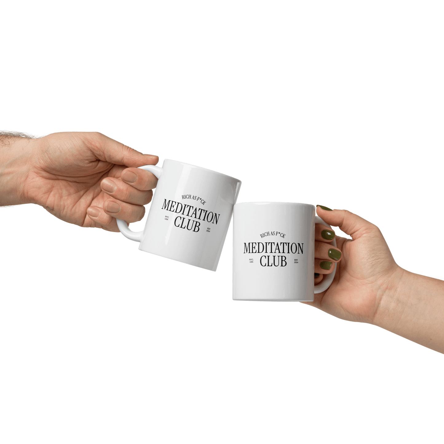 'RICH-AF Meditation Club' Ceramic Coffee Mug